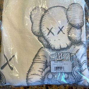 Rare Kaws for Kid Cudi Moon Man Front Print Crewneck Sweatshirt Vintage White